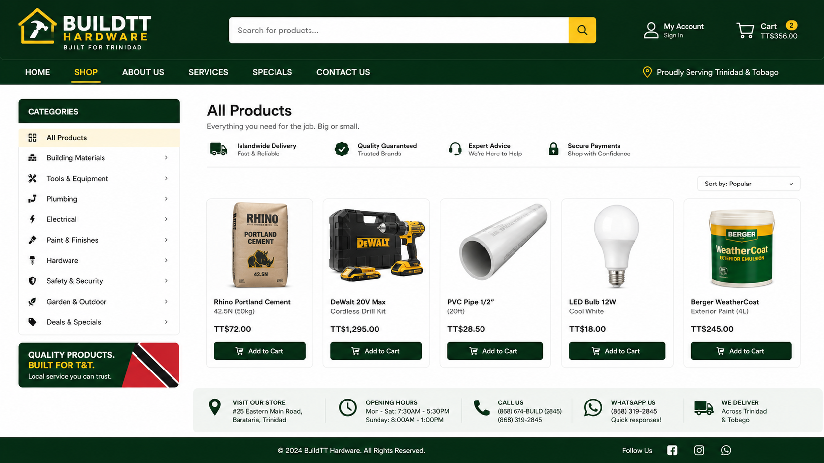 Hardware Trade Web Design